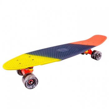 Скейтборд пластиковый TRICOLOR 27" желтый/оранжевый
